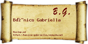 Bénics Gabriella névjegykártya